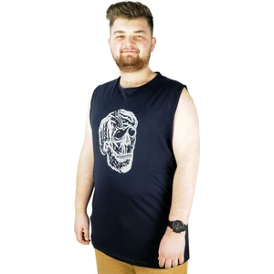 Büyük Beden Erkek Kolsuz Tshirt Skull 22124 Lacivert