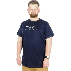 Büyük Beden T-Shirt Bis Yaka Antisocial 22187 Lacivert