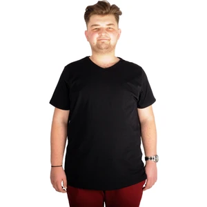 Büyük Beden T-Shirt V Yaka Likralı 20150 Siyah
