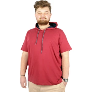 Büyük Beden Oversize Tshirt Kapşon Basic 21115 Bordo