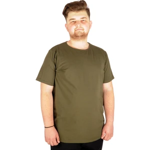Büyük Beden Likralı T-Shirt Bisiklet Yaka 20149 Haki