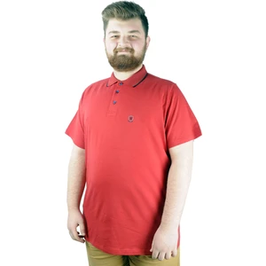 Büyük Beden T Shirt Polo Likralı Süprem Nakış 21554 Bordo