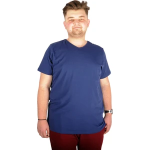 Büyük Beden T-Shirt V Yaka Likralı 20150 Indigo