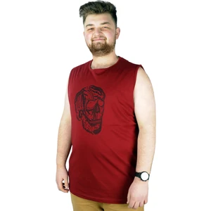 Büyük Beden Erkek Kolsuz Tshirt Skull 22124 Bordo