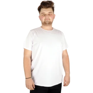 Büyük Beden Likralı T-Shirt Bisiklet Yaka 20149  Beyaz