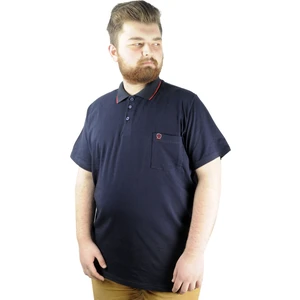 Büyük Beden T Shirt Polo Likralı Süprem Cepli 21558 Lacivert