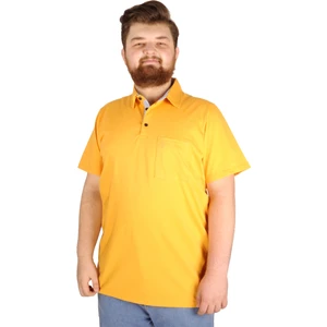Büyük Beden T-Shirt Polo Cepli Lycra Pike Md 20554 Hardal