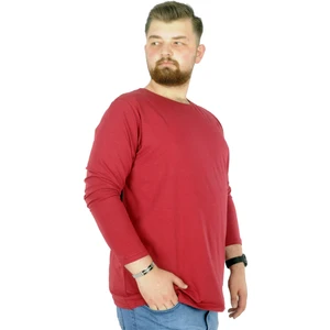 Büyük Beden Erkek Tshirt Likralı Bisiklet Yaka 20102 Bordo