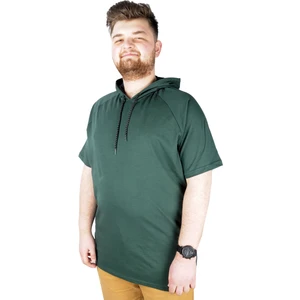 Büyük Beden Tshirt Reglan Kapşonlu 22117 Nefti