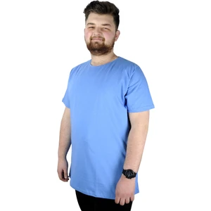 Büyük Beden Erkek Tshirt Bisiklet Yaka Basic 20031 Mavi