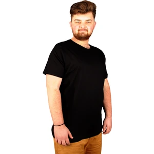 Büyük Beden Erkek Tshirt V Yaka Basic 20032 Siyah