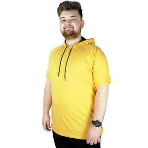Büyük Beden Tshirt Reglan Kapşonlu 22117 Hardal