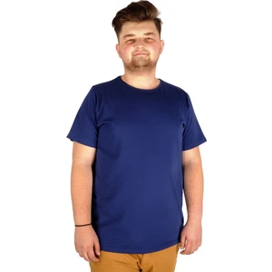 Büyük Beden Likralı T-Shirt Bisiklet Yaka 20149 Indigo
