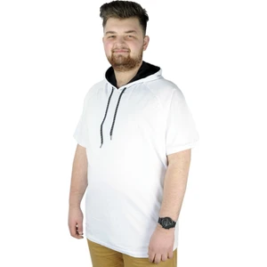 Büyük Beden Tshirt Reglan Kapşonlu 22117 Beyaz