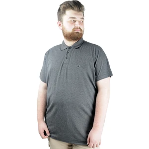 Büyük Beden T Shirt Polo Likralı Süprem Nakış 21554 Antrasit