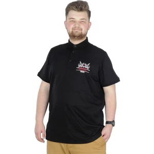 Büyük Beden T-Shirt Polo Design Mx  22346 Siyah