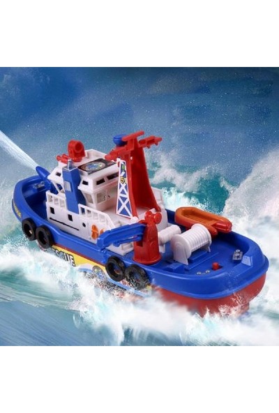 Çocuklar Elektrikli Yangın Mücadele Gemi Modeli Ses Işıkları ile Su Püskürtme Tekne Oyuncaklar Xmas Hediyeler | Diecasts oyuncak Araçlar