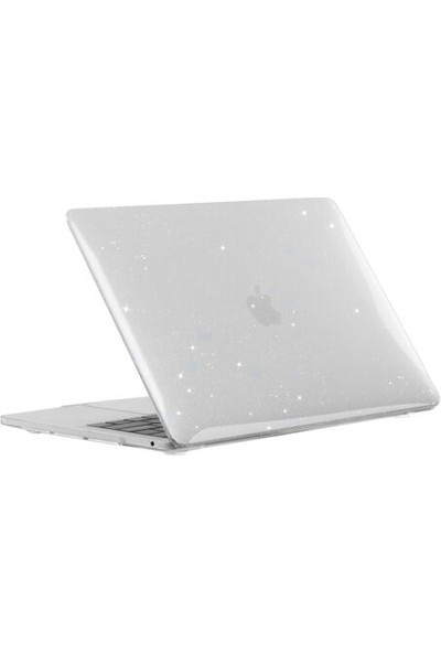 Arabulalaca Macbook Pro 16.2 2021 A2485 M1 Max Işlemcili Kılıf Parlak Şeffaf Simli Hardcase Kapak