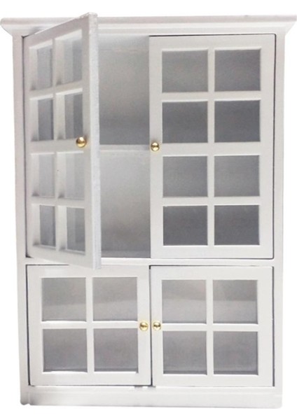 Dollhouse Minyatür Mobilya Ahşap Dolap Raf Dolabı Beyaz 1:12 (Yurt Dışından)