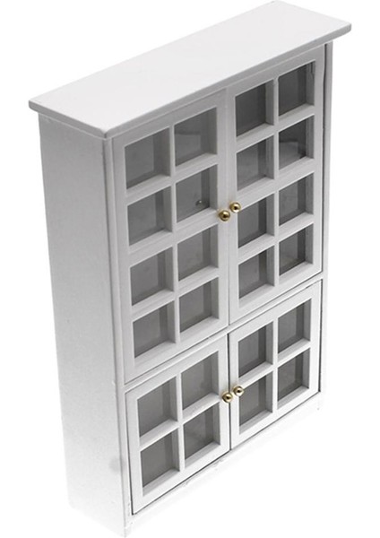 Dollhouse Minyatür Mobilya Ahşap Dolap Raf Dolabı Beyaz 1:12 (Yurt Dışından)