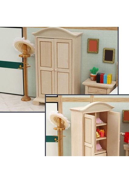 Dollhouse Depolama Dolap Minyatür Çocuklar Için 1/12 Dekorasyon Kabine (Yurt Dışından) modelleri