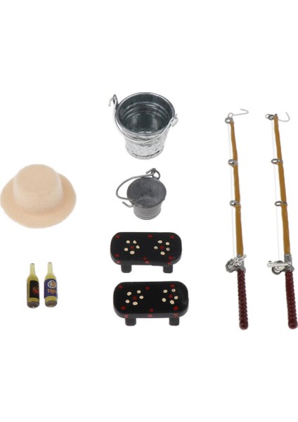 9ADET 1:12 Dollhouse Minyatür Balıkçılık Aracı Balıkçılık Çubuğu Mini Açık (Yurt Dışından)