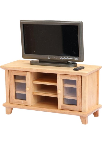 Minyatür Tv Kabine Dollhouse Mobilya Modeli Oyuncaklar Dollhouse Tv Yatak Odası Kahverengi Için (Yurt Dışından)