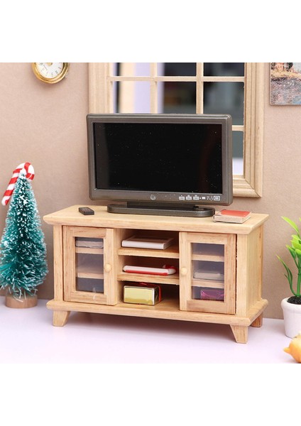 Minyatür Tv Kabine Dollhouse Mobilya Modeli Oyuncaklar Dollhouse Tv Yatak Odası Kahverengi Için (Yurt Dışından) modelleri
