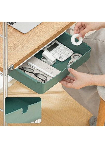 Masanın Altında Makyaj Organizatör Kalem Kırtasiye Saklama Kutusu Mutfak Ev Yeşil (Yurt Dışından) fiyatları