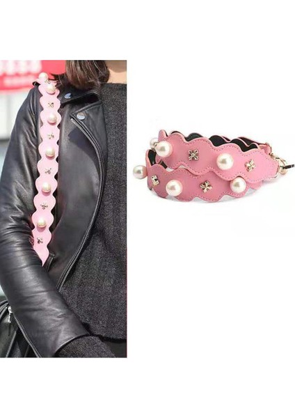 Deri Ayarlanabilir Yedek Çanta Askısı 91 cm - Pembe (Yurt Dışından)