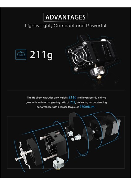 H2 Doğrudan Ekstruder Çift Dişli Hotend 3D Yazıcı Parçaları B1 Ender 3 V2/pro Anet A8 Yükseltmesi Için Ekstruder (Yurt Dışından)