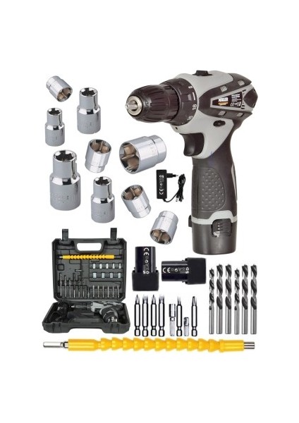 Matkap Yedek Akülü Çantalı 24 Parça 20 V Şarjlı Vidalama Set