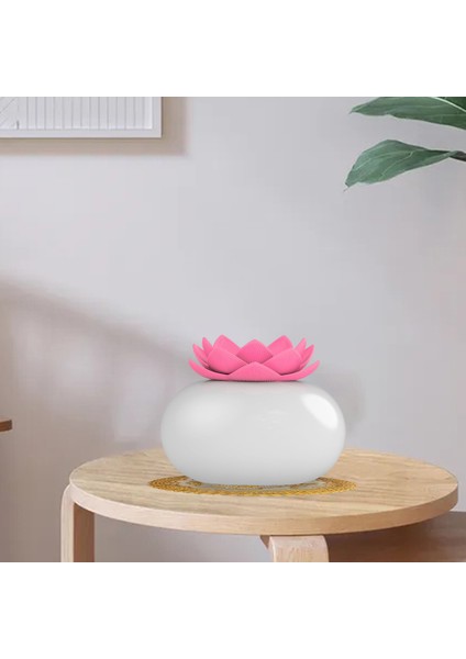 1000ML Aroma Essential Hava Difüzör Lotus Şekli Nemlendirici Sessiz Ev Pembe - Beyaz (Yurt Dışından)