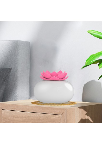 1000ML Aroma Essential Hava Difüzör Lotus Şekli Nemlendirici Sessiz Ev Pembe - Beyaz (Yurt Dışından)