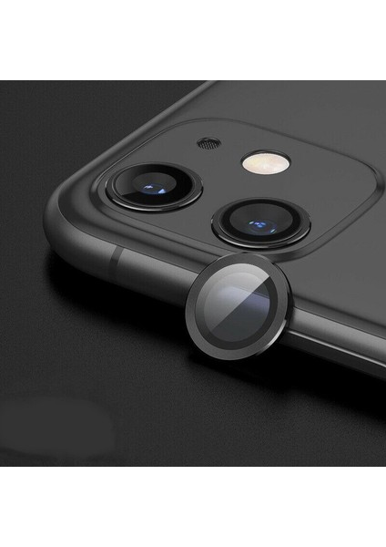 Apple iPhone 12 Mercek Lens Kamera Koruyucu Siyah