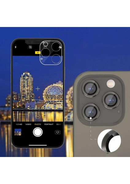 Apple iPhone 12 Mercek Lens Kamera Koruyucu Siyah
