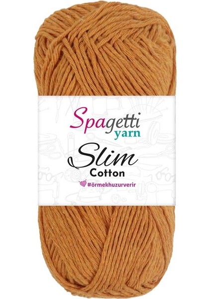 Slim Cotton Hardal Sarı El Örgü Ipliği