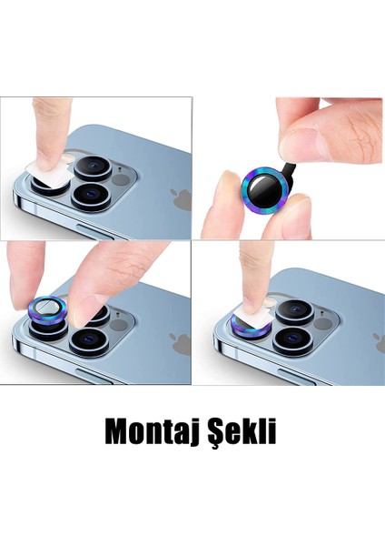 Apple iPhone 12 Mercek Lens Kamera Koruyucu Siyah