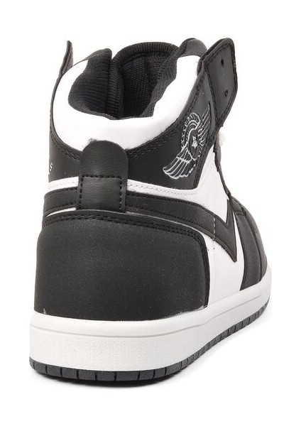 Beyaz Siyah Erkek Bilek Boy Sneaker