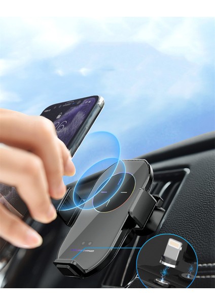 Araba Cep Telefonu Kablosuz Şarj Braketi Araba Hava Çıkışı Manyetik Emiş Şarj Navigasyon Desteği Araba Cep Telefonu Braketi(Yurt Dışından)