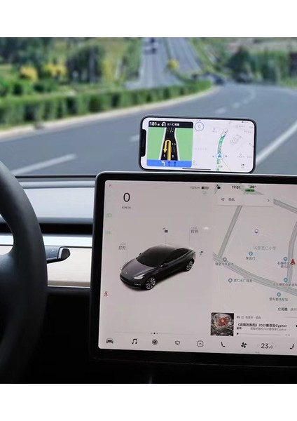 Tesla Araba Cep Telefonu Braketi Için Uygun Magsafe Manyetik Süspansiyon Ekranı Araba Navigasyon Alüminyum Alaşımlı Braket(Yurt Dışından) fiyatları