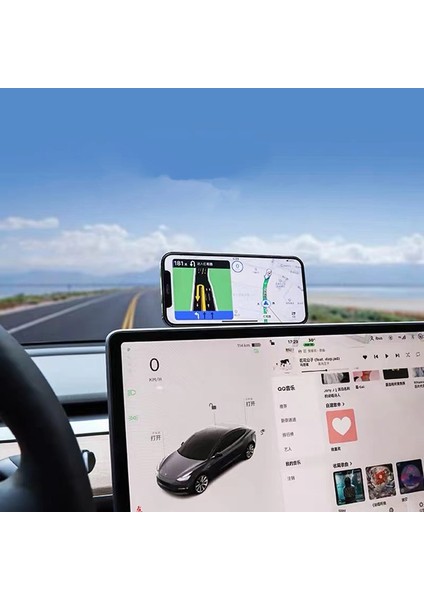 Tesla Araba Cep Telefonu Braketi Için Uygun Magsafe Manyetik Süspansiyon Ekranı Araba Navigasyon Alüminyum Alaşımlı Braket(Yurt Dışından) indirimleri