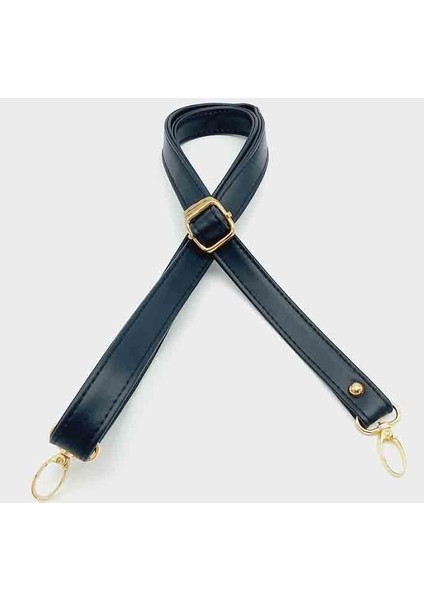 Lacivert 125X2 cm Çanta Sapı Sürgütlü Light Gold Metal