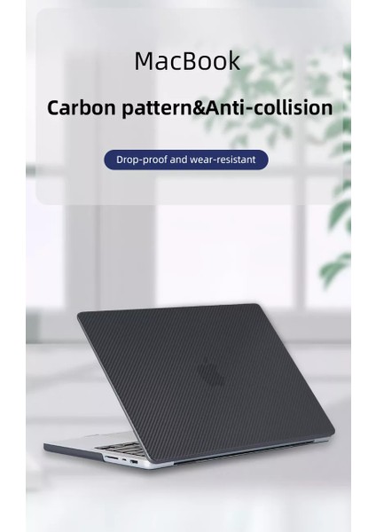 Macbook Pro 13 A1706 A1708 Kılıf Koruma Karbon Desenli Hardcase Kapak