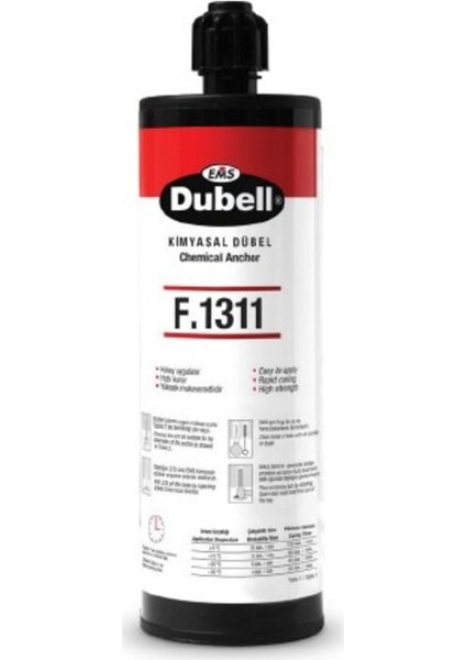 Dubell F.1311 Kimyasal Dübel 410 ml