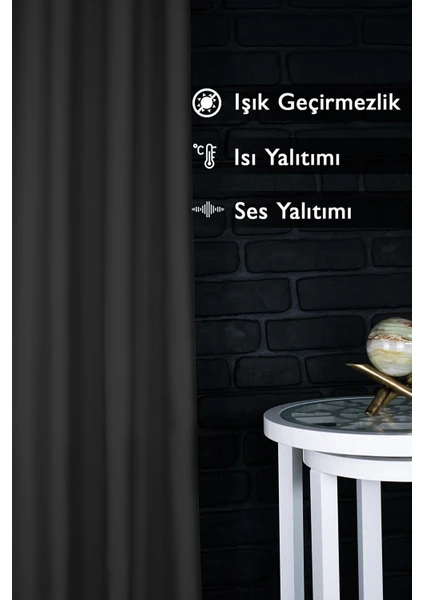 Evdepo Home Blackout Karartma Pilesiz Fon Perde 140X250 cm Tek Kanat Antrasit - Gri