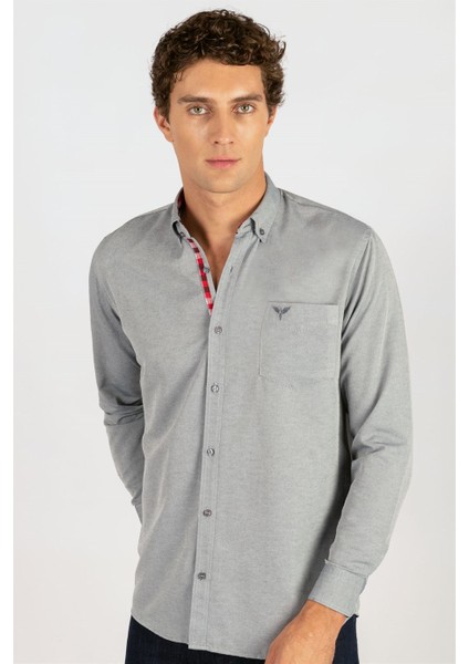 Klasik Fit Rahat Kesim Poplin Oxford Erkek Gömlek