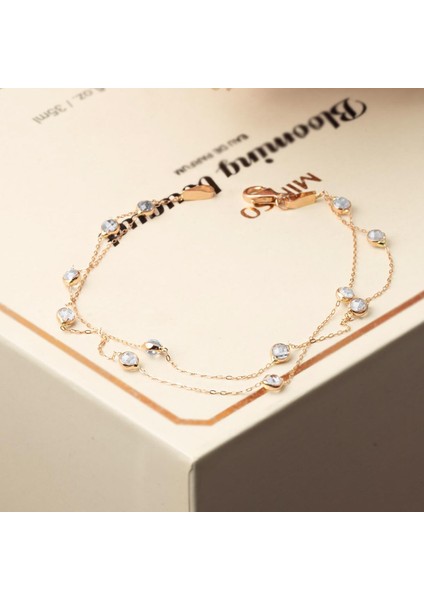 Taşlı 14 Ayar Altın Tiffany Zincir Bileklik modelleri