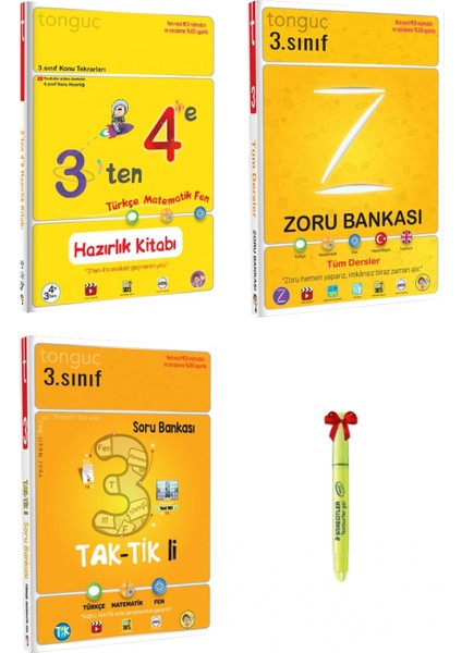 Yayınları Tonguç Akademi 3'den 4'e Hazırlık ,3. Sınıf Zoru ve 3. Sınıf Taktikli Soru Bankası