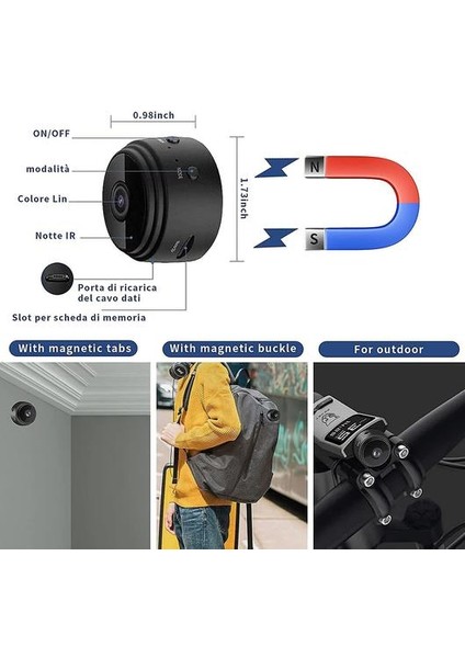 Mini 1080P Wifi Kamera Gece Görüş ve Hareket Algılama (Beyaz)